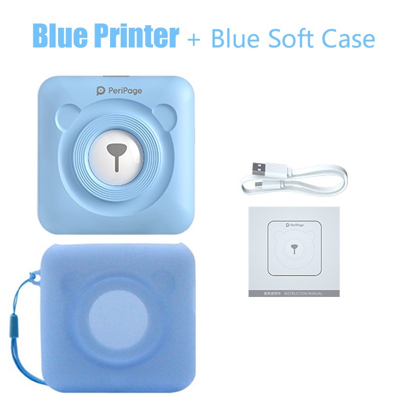 Peripage A6 MIni  Photo Printer Portable Thermal  Pocket  Printer Inkless 203dpi  Wireless Bluetooth PC IOS Android Soft Case