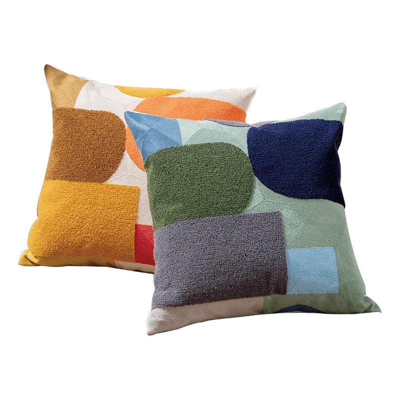 45x45cm/30x50cm Modern Geometric Soft Cozy Pillow Cover Cotton Canvas Towel-embroidered Sofa cushion cover Home Decoration