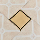 Rozin Brushed Gold Floor Drains 10*10cm Invisible Bathroom Floor Drain Matte Black Square Shower Deodorant Waste Drain Strainer