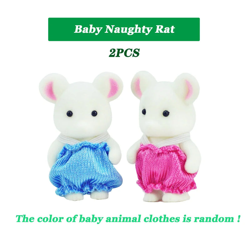 Easter Bunny Simulation Forest Animal Baby Toys Rabbit Family Dolls Dollhouse Figures Collectible Toy  4.5cm Furniture Set Gift