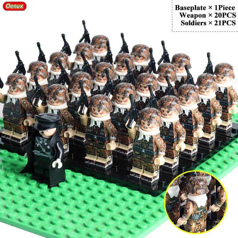 New WW2 Mini Soviet Russian Army Soldiers Figures Military Small Building Block The Battle Of Kursk Military Block Brick MOC Toy