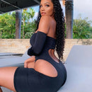 OrangeA one-shoulder hollow out sexy skinny romper women clothes playsuit beach style summer vacation elastic hight streetwear