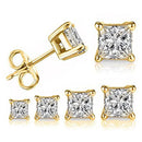 ANZIW Quadratische 925er Silber Ohrstecker für Frauen Männer Zirkonia Diamant Ohrring Hochzeit Verlobung Brautschmuck Zertifizierte Geschenke