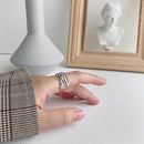 XIYANIKE Silver Color  Rings Creative Multilayer Winding Line Geometric Handmade for Women Couple Size 17.2mm Adjustable