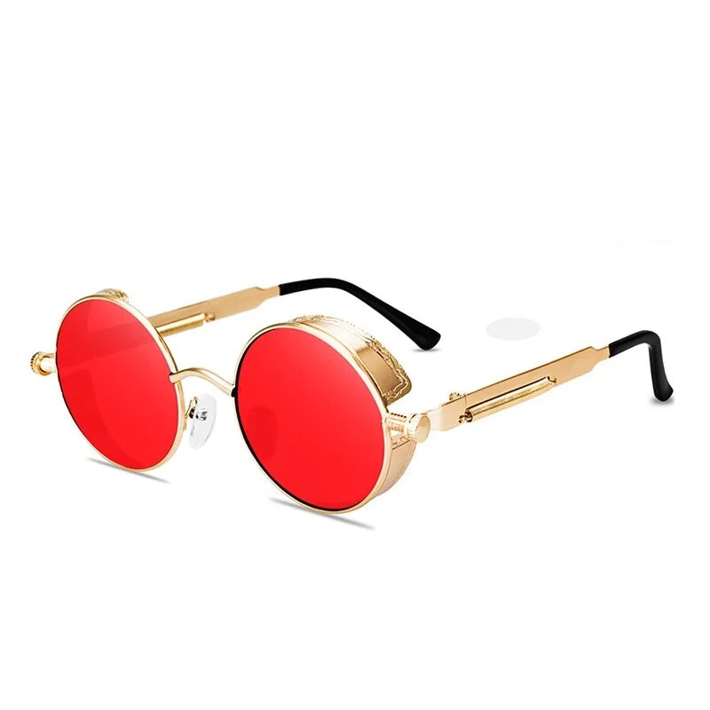 LeonLion Gothic Steampunk Sunglasses Men Brand Designer Eyewear Men/Women Vintage Round Metal Glasses Female Gafas De Sol Mujer