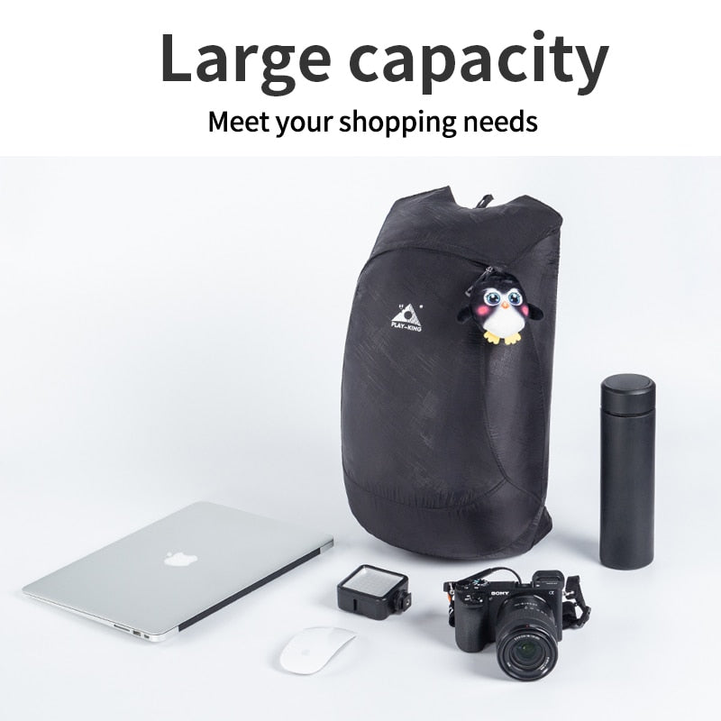 PLAYKING Lightweight Nylon Foldable Backpack Waterproof Mini bag Travel Backpack Women small Bag Folding shopping school bag