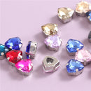 12mm Crystal Triangle Shape Glass Sew On Rhinestones With Silver Claw Sew on Beads for Clothing Accessories Shoes Diy