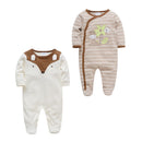 2pcs/lot baby rompers Baby Girl Clothes Full Sleeve 100%Cotton Cartoon Print Overalls Newborn Baby Footies Toddler Jumpsuit