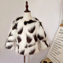 Winter Girls Fur Coat Elegant Baby Girl Faux Fur Jackets Mixing Color Toddler Baby  Girls Coats Thick Warm Outwear TZ117
