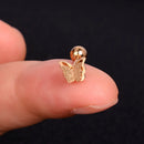 1Pcs Mini Stainless Steel Ear Tragus Cartilage Helix Piercing Butterfly Daisy Crown Snowflake Star Cross Enamel Studs Earring