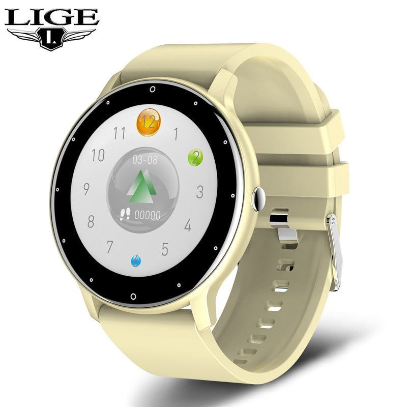 LIGE 2022 Smart watch Ladies Full touch Screen Sports Fitness watch IP67 waterproof Bluetooth For Android iOS Smart watch Female