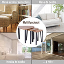 HOMCOM 3 modern coffee tables nest side table with metal legs for