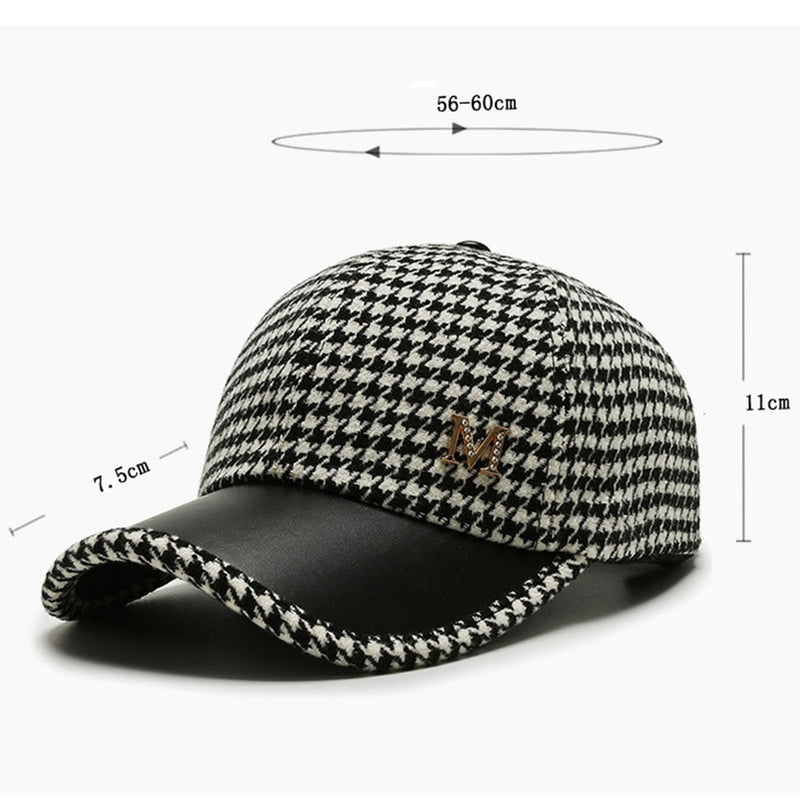 FS 2023 British Plaid Baseball Hats For Men Luxury Designer Brand Women Cap Brown Houndstooth Bone Trucker Hat Casquette Homme