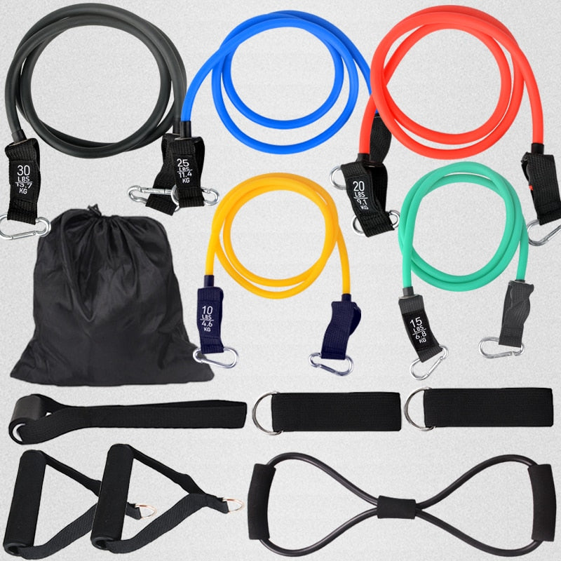 12PCS Resistance Bands Set Bodybuilding Home Gym Equipment Professional Training Weight Fitness Elastic Rubber Bands Expander