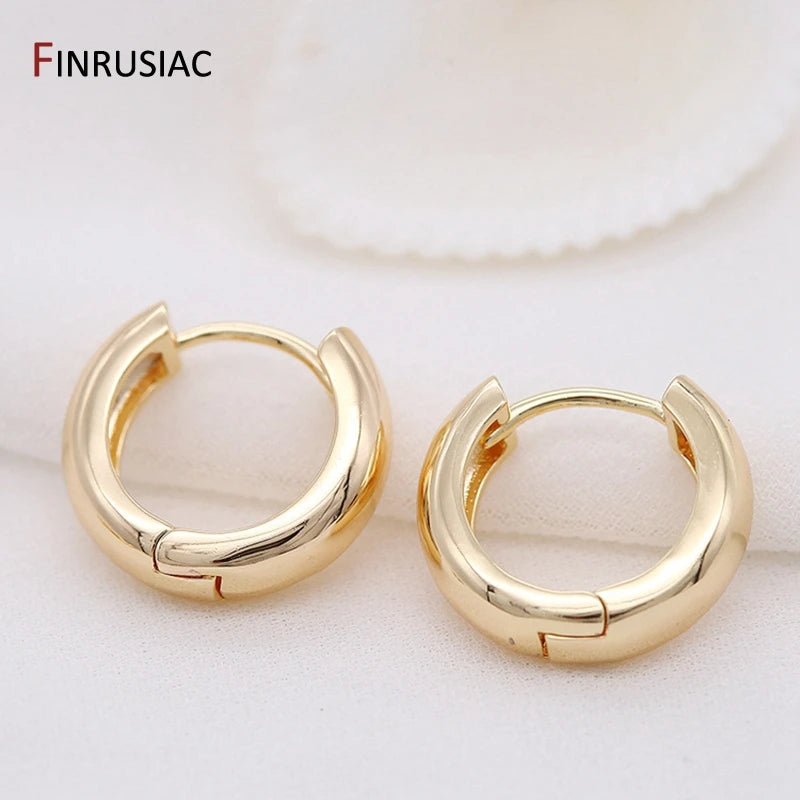 New Fashion Plated Gold Round Earrings For Women Jewellery Simple Hoop Earring Ladies Party Gift