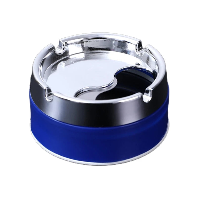 Stainless Steel Ashtray Round Windproof Ashtrays with Rotating Lid for Home Garden Outdoor Indoor Smoking Accessory