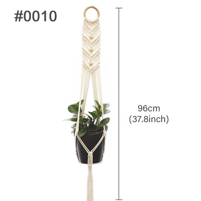 HUIRAN Flower Pot Net Bag Braided Vintage Decor Macrame Plant Hanger Hanging Flower Pot Decorative Hanging Baskets for Plants