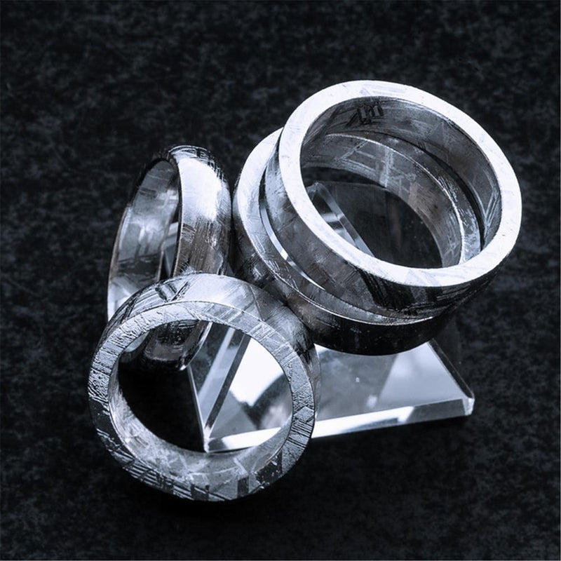 Genuine Natural Gibeon Iron Meteorite Fashion Ring Silver Plated Jewelry Wedding Rings Women Men Size 6 7 8 9 10 11 12 AAAAA