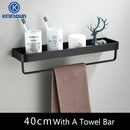 Black / White Bathroom Shelf Shampoo Holder Kitchen Storage Rack Bathroom Hardware Space Aluminum Shower Room Accessory