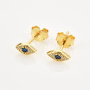 ANDYWEN 925 Sterling Silver CZ Eye Huggies Earrings 7.5mm Mini Hoops Loops Clips Crystal Blue Zircon Fashion 2020 Women Jewelry