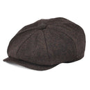 BOTVELA Woll-Tweed Newsboy Cap Fischgrätmuster Männer Frauen Britische Gatsby Retro Mütze Schiebermütze für Herren Vintage Fischgrät Baskenmütze