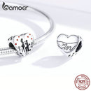 bamoer Heirate mich Herz Emaille Anhänger für Frauen Original Silberarmband 925 Sterling Silber Schmuck Jahrestagsgeschenke SCC1403