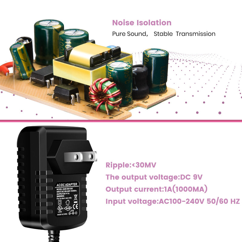 5 Way Electric Guitar Effect Pedal Power Supply Accessories Cables Adapter Daisy Chain Wire Pro 9V DC 1A US EU UK JP AU Plug Pod