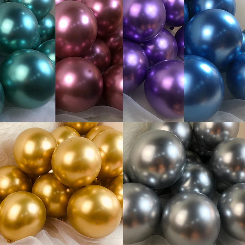 5-30pcs Metallic Gold Balloon Wedding Birthday Event & Party Decoration Latex Balloons Metal Chrome Baloon Air Helium Ballon