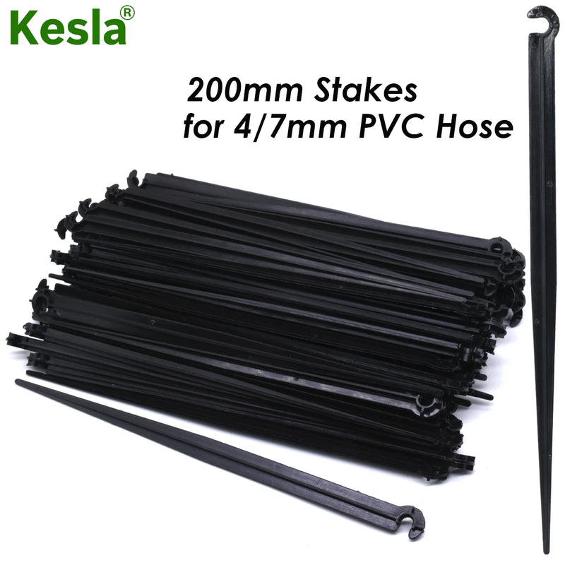 KESLA 50PCS 11cm 20cm 1/4'' Fixed Stake Support Holder for 4/7mm Watering PVC Hose DrIp Irrigation Home Garden Flowerpot Fitting