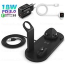 3 in 1 Wireless Charger for iPhone Wireless Charger 3in1 Induction Charging Dock Station for iPhone 12 SE 11 Apple Watch Airpods