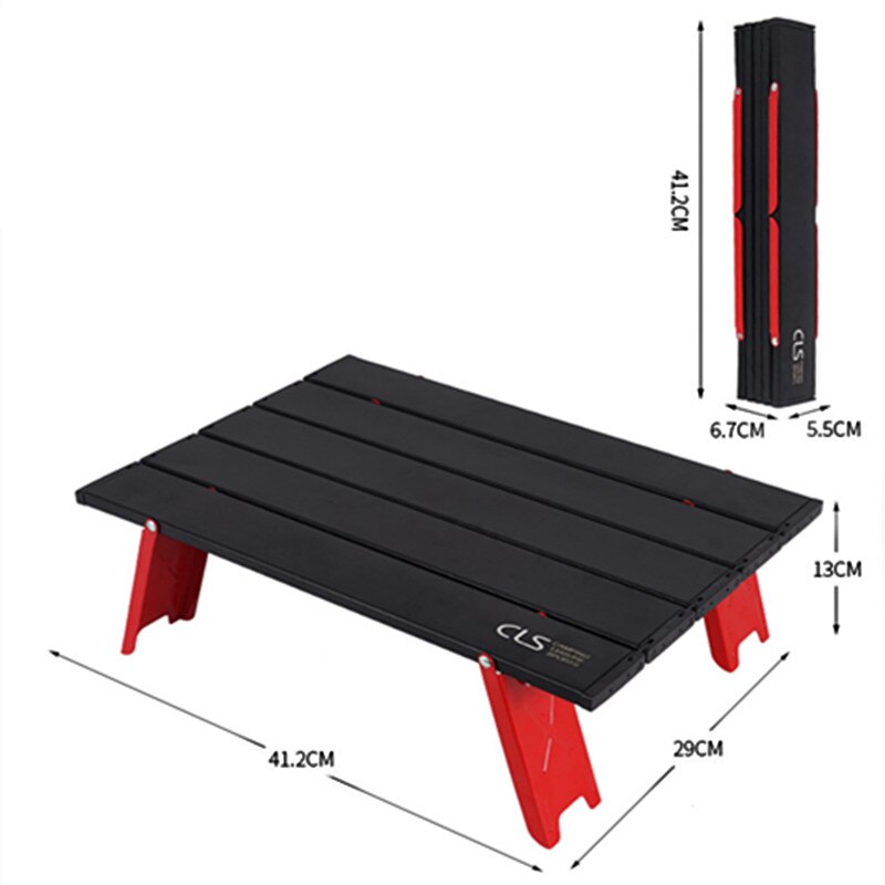 NEW Mini Black Outdoor Aluminum alloy Folding Table Furniture Barbecue Camping Tent Household Bed Collapsible Computer Desk