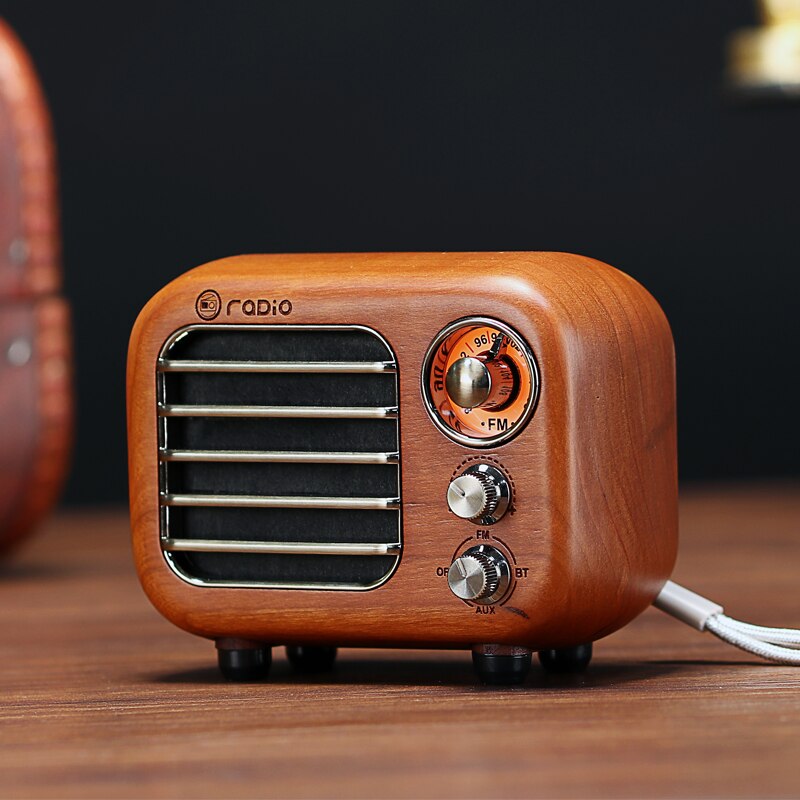 R919 Classical retro radio receiver portable Mini Wood FM SD MP3 Radio stereo Bluetooth radio Speaker AUX USB Rechargeable radio