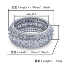 Five Rows CZ Stone Ring Iced Out Bling Wedding Ring Band Gold Silver Color for Men Women