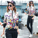 Damen Casual Sportanzüge 2022 Frühling Print Jacke + Lange Hose Zwei Sets Lady Sportbekleidung Anzug Trainingsanzug Set 2PCS 6XL W03