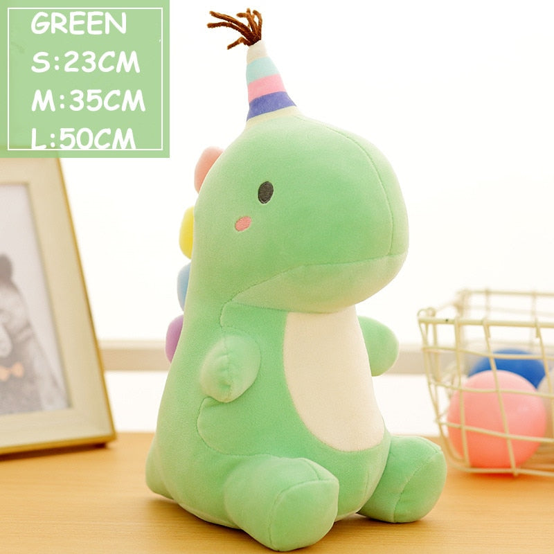 Ultra Soft Lovely Dinosaur Plush Doll Huggable Pink/Blue/Green Stuffed Party Hat Toy Kids High Quality Animals Toy Birthday Gift