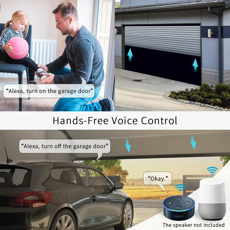 LoraTap Tuya Smart Life Garage Door Sensors Opener Controller WiFi Switch Alexa Opening Home Remote Control Contact Voice Portal