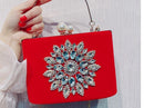 2023 New Diamond Sun Flowers Evening Bags Luxury Wedding Clutch Bags For Girls Party Dinner Bags With Chain MN861