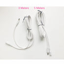 3M/5M/10M/15M/20M/30M/50M DC 12V CCTV Camera Power Cable 5.5mmx2.1mm Male Female White Extension Cord for Security Camera