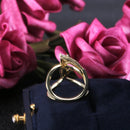 Huitan Luxus Unregelmäßiger Magischer Hexenring Super Coole Accessoires Gadget Goldener Twist-Wicklung Damen Schmuck Persönlichkeitsringe