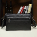 NIGEDU Lässige Umhängetasche Damen Messenger Bag Schwarz PU-Leder Damen Schultertasche Kette Damen Umschlag-Clutch