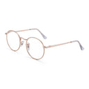 JM Runde Blaulichtfilter-Lesebrille für Herren und Damen, Federscharnier, Metallrahmen, Vintage-Lupenbrille, Alterssichtigkeit