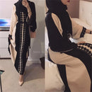 New Muslim Robe Islamic Clothing for Women Middle East Duibai Arab Ramadan Prayer Lace Polka Stiching Elegant Abaya Belt Dress
