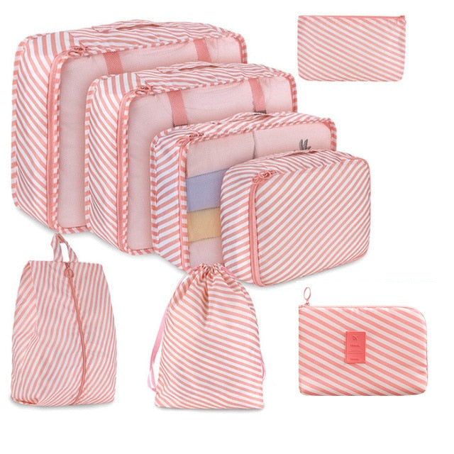 8Pcs/set Large Capacity Luggage Storage Bags For Packing Cube Clothes Underwear Cosmetic Travel Organizer Bag Toiletries Pouch