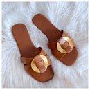 2020 Summer Slippers Women Brand Slide Flat Casual Sandal Female Beach Flip Flops Metal Buckle Slipper Big Size 41 zapatos mujer