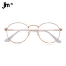 JM Runde Blaulichtfilter-Lesebrille für Herren und Damen, Federscharnier, Metallrahmen, Vintage-Lupenbrille, Alterssichtigkeit