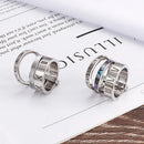 Trendige Edelstahlringe für Frauen Mädchen Dreischichtige römische Ziffern Zirkon Braut Hochzeit Damenringe Modeschmuck Geschenk