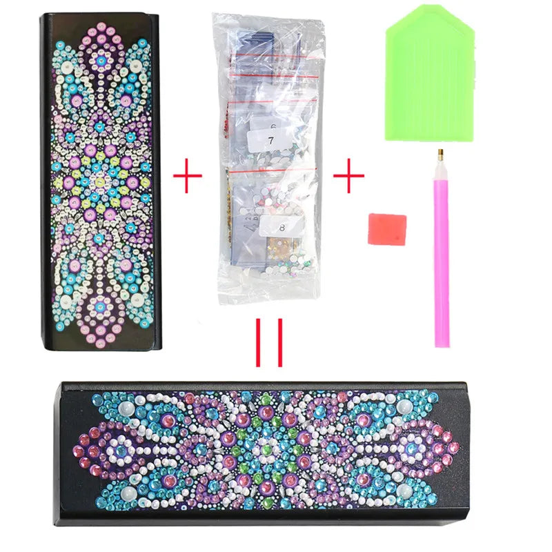 DIY Diamond Painting Eye Glasses Storage Box Travel Leather Sunglasses Case Special Shaped Diamond Storarage Box