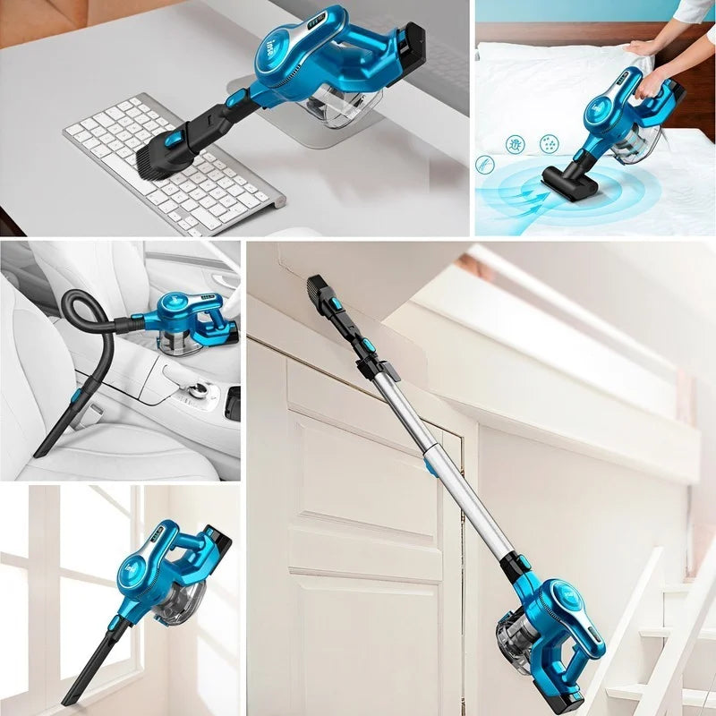 Wireless Vacuum Cleaner INSE S6P 25Kpa Powerful Suction Cordless Vacuum Cleaner, Up To 80min Run-time Handheld Stick Aspirateur