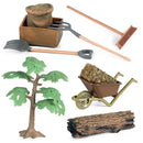 Heimdekoration Zubehör Obstbaum Bauernhof Werkzeuge Hausmodelle Gartenlandschaft Miniatur Actionfiguren Spielzeug für Kinder