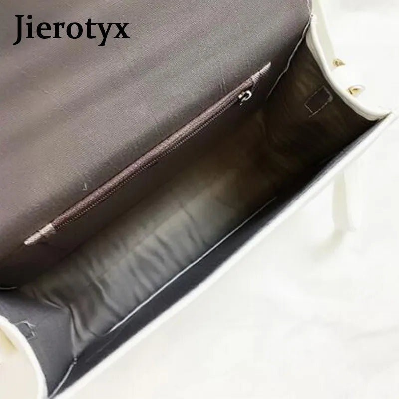 JIEROTYX Letter Print Shoulder Bag Rock Designer Purse Female Small Crossbody Bag PU Leather Mini Ladies Punk Bag Crossbody Bag
